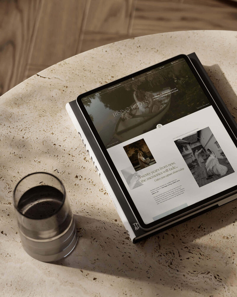 Nostalgic moody photography Showit template