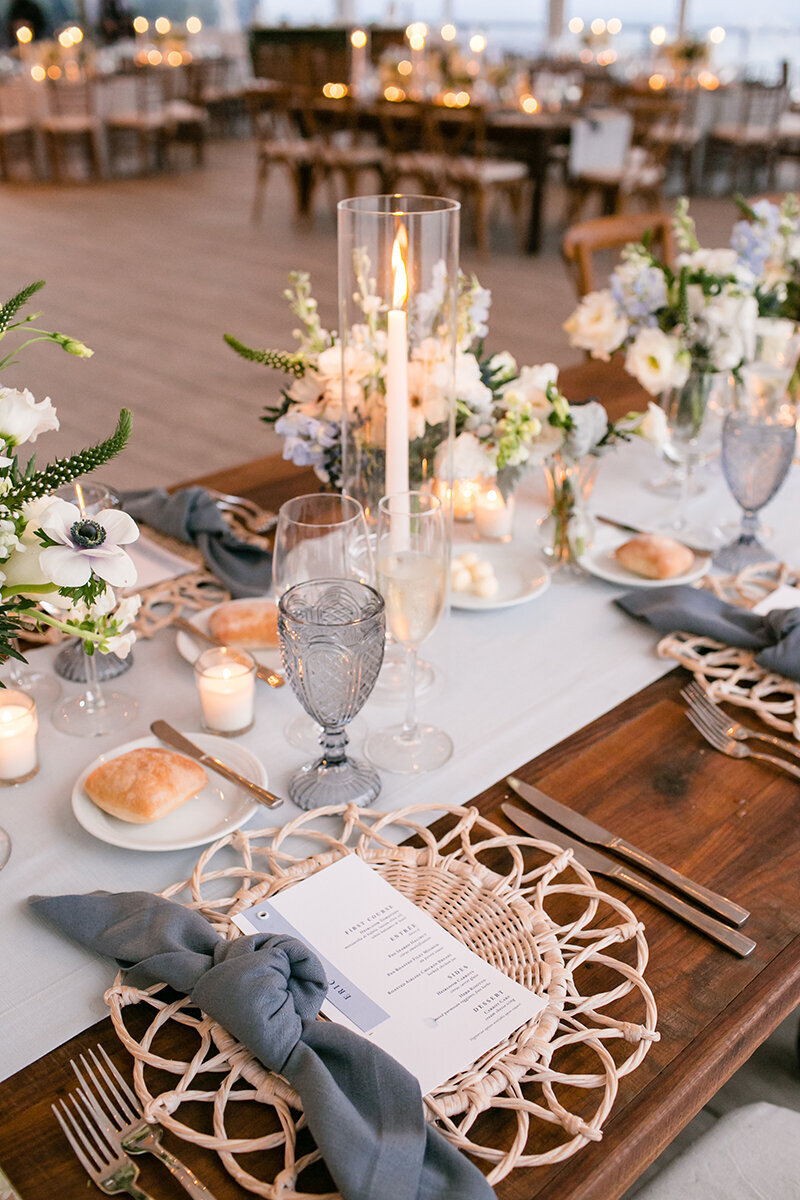 Beach wedding menu & placecard