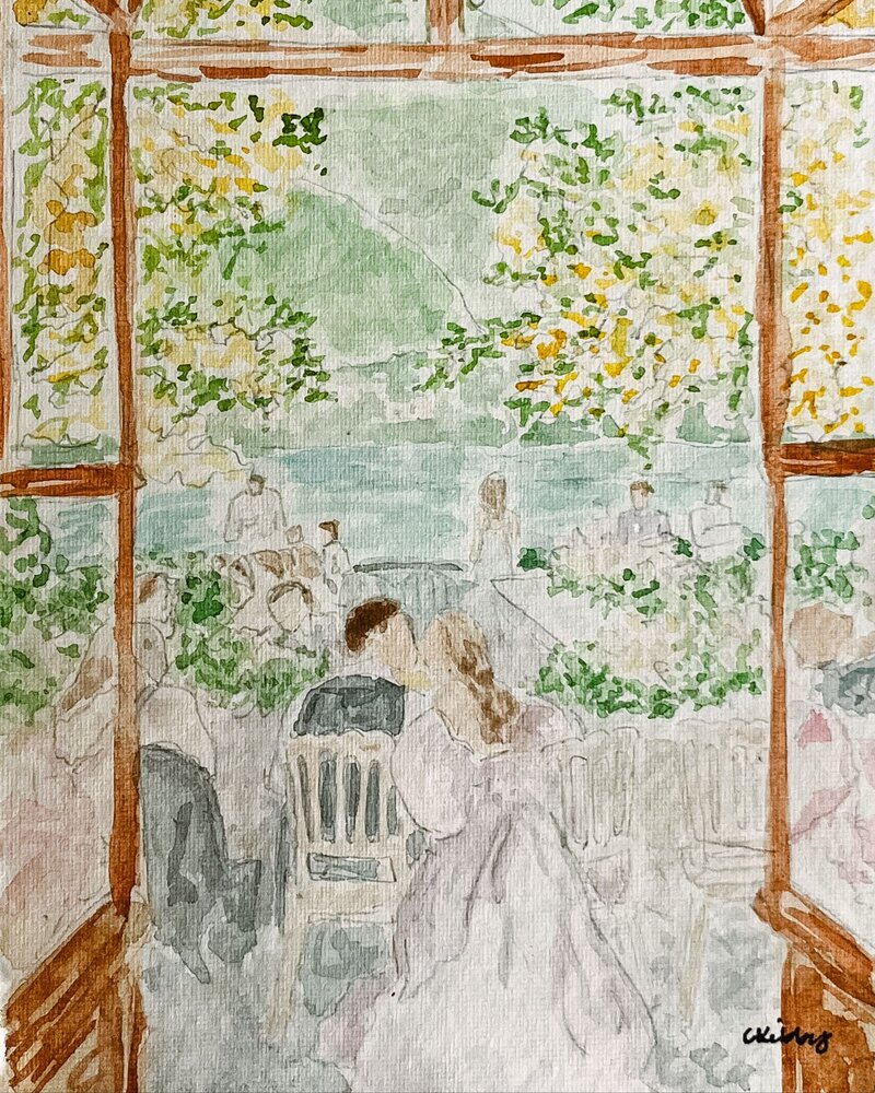 Embrace the beauty of your destination wedding with our talented wedding painter. Preserve every moment in a stunning, custom artwork.