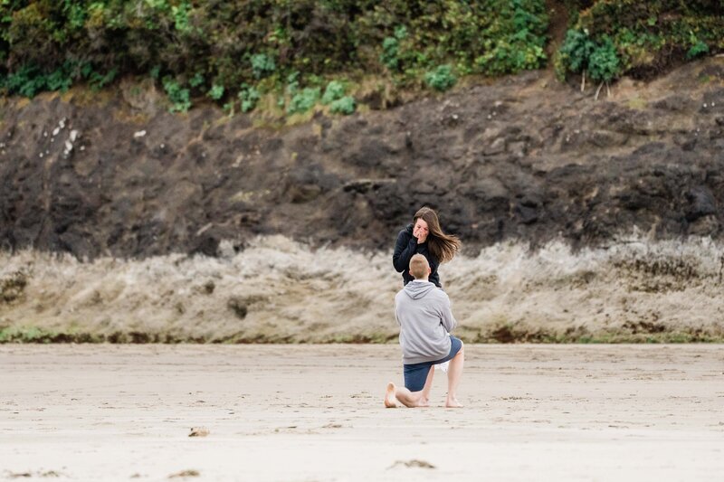 girlfriend says yes after boyfriend proposes in portland