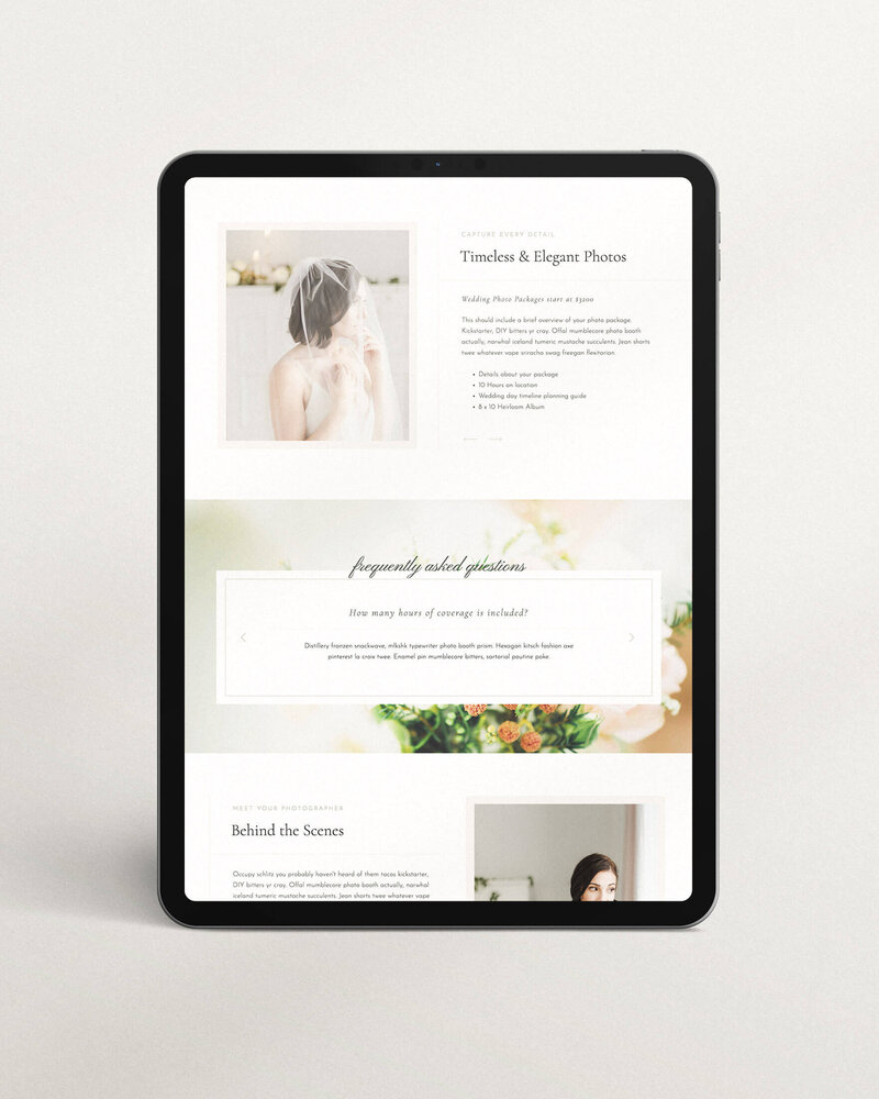 coach services page website design