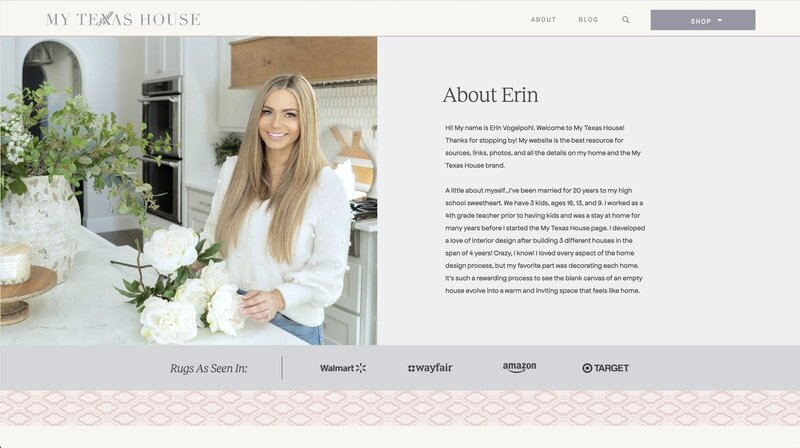 Erin Vogelpohl Website Design on Showit