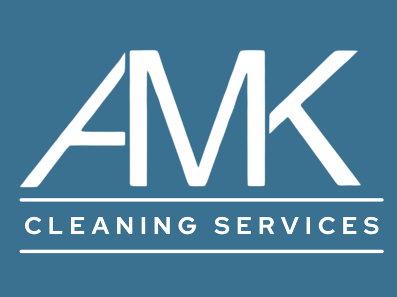 Logo with words "AMK Cleaning Services"