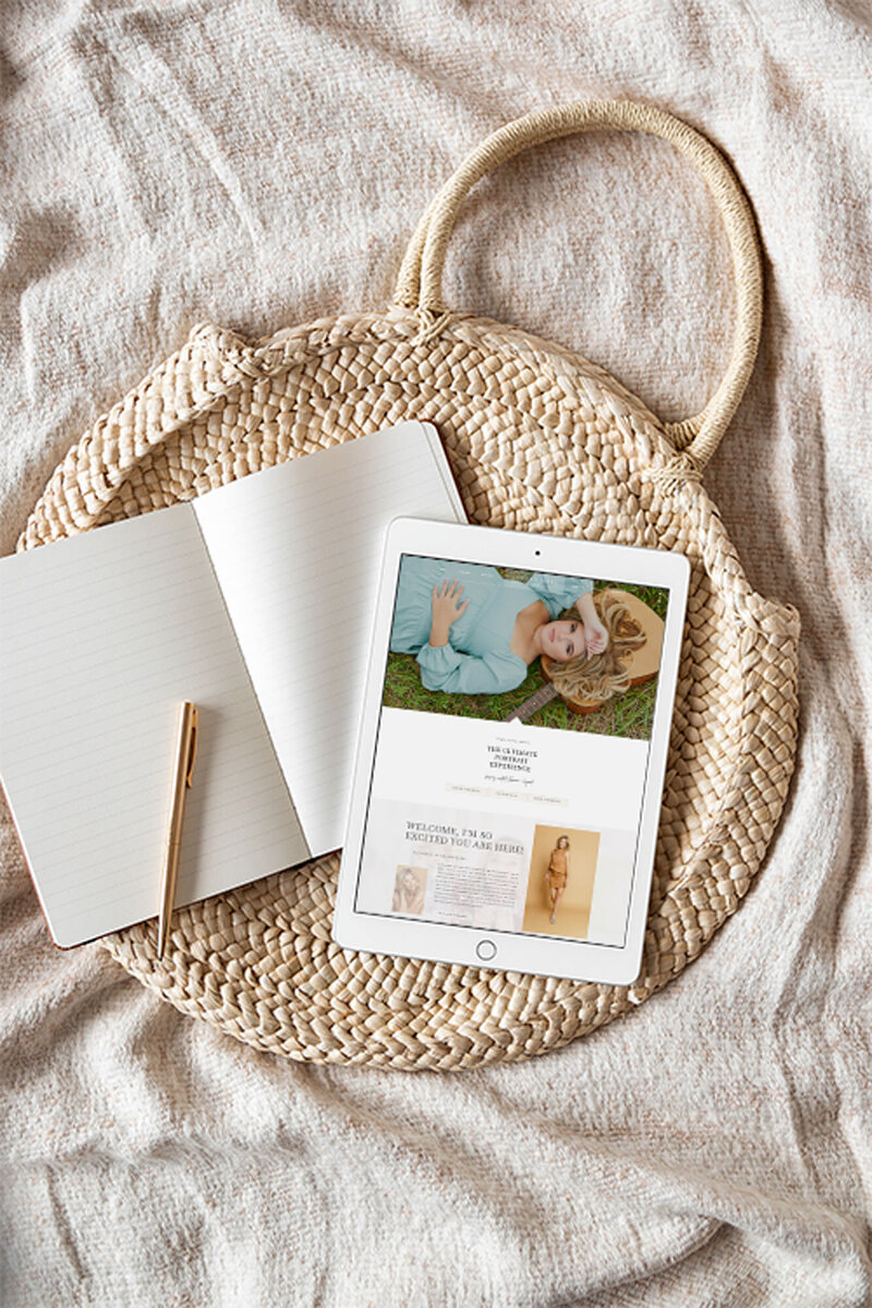 showit template customization mockup on ipad