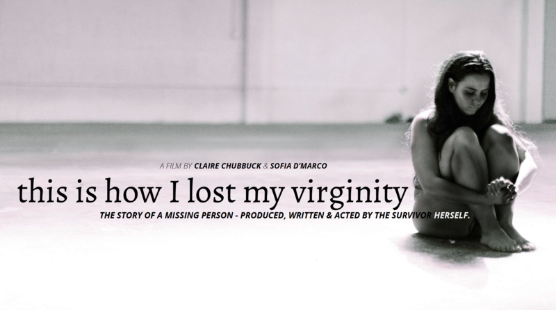 film poster of woman sitting on floor in empty room with no clothes on
