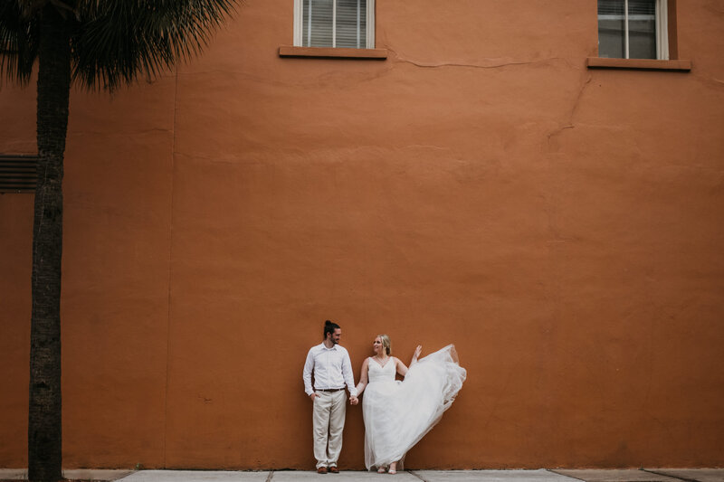 Bride and Groom in Charleston South Carolina
