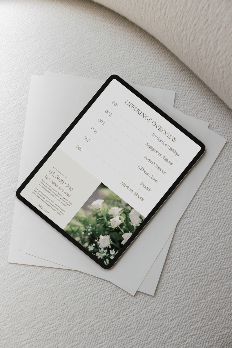 An iPad on top of paper.