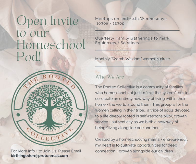 The Rooted Collective nature-based spiritually minded homeschool pod