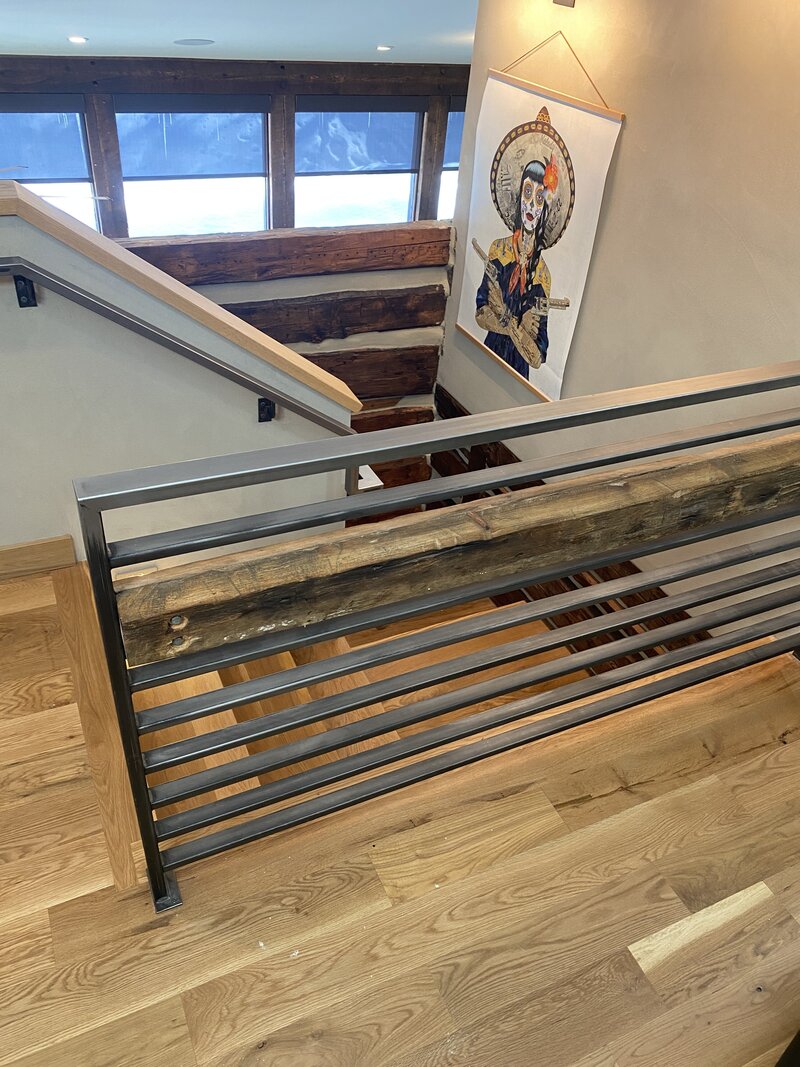 Crested Butte custom log and steel handrail