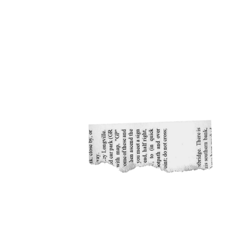 words cut out of a page
