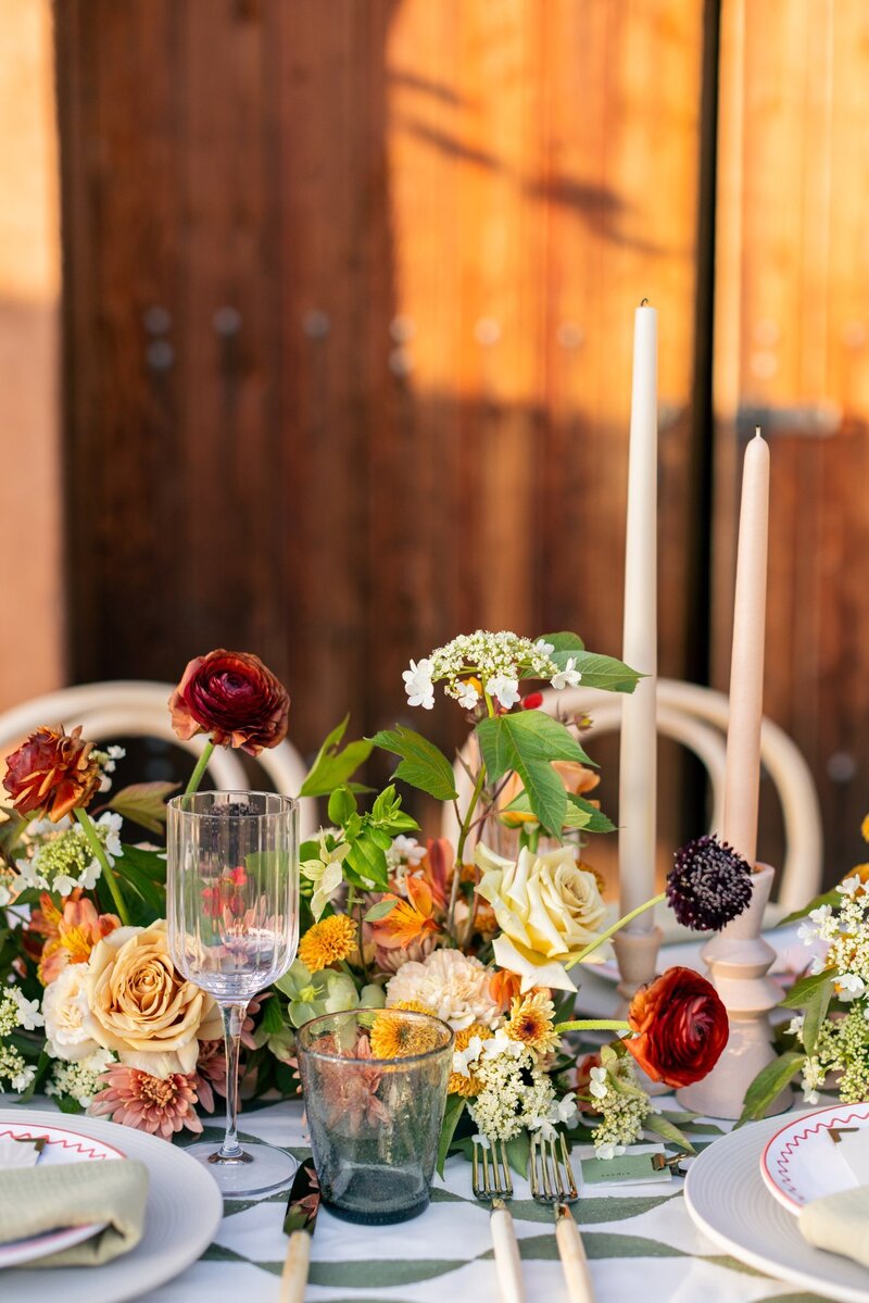 Fall floral arrangement at a Carmel Valley Ranch corporate event