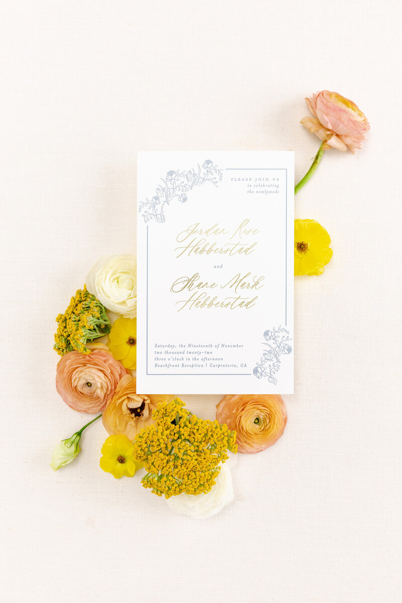 Royal Wedding Invitation with Gold Foil Monogram