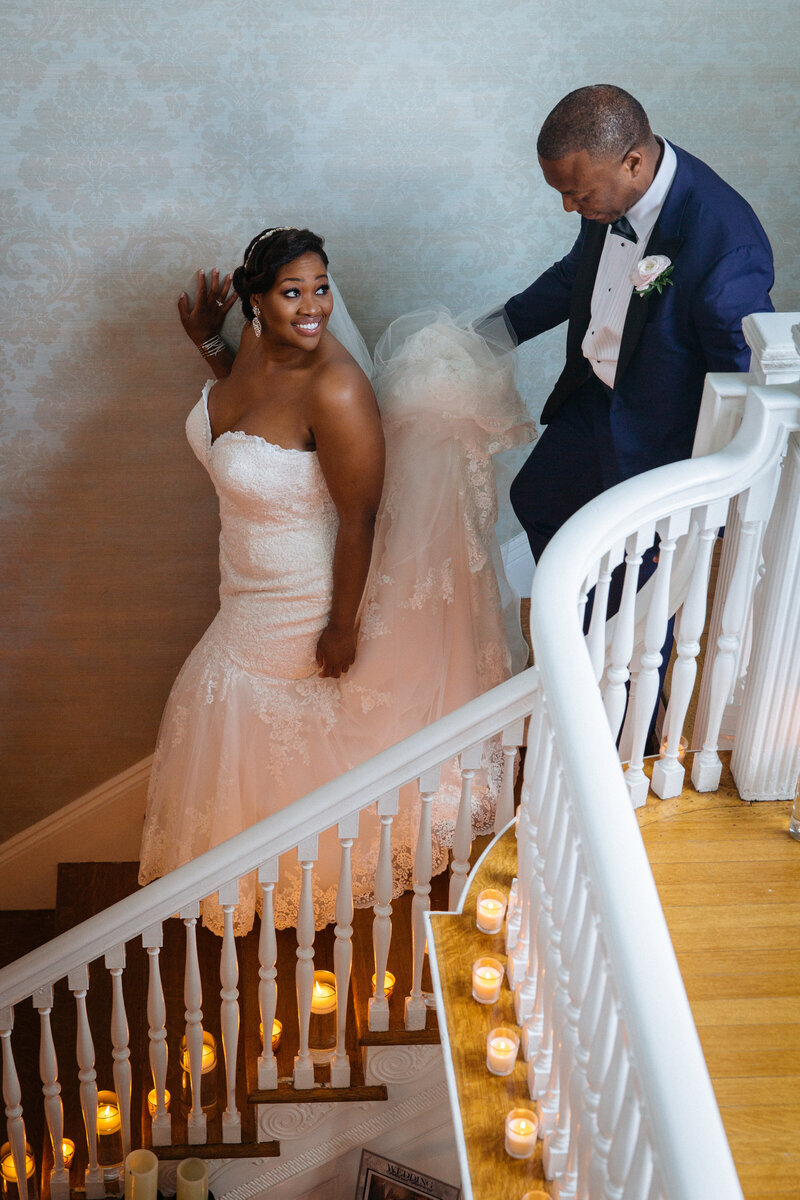 Allison + Rhys Wedding staircase