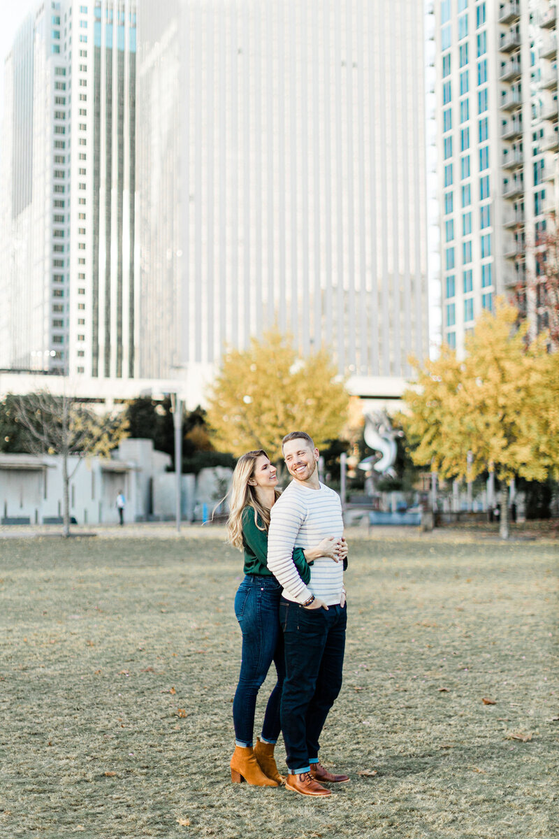 Down town city lines are a prefect backdrop for engagement photos.