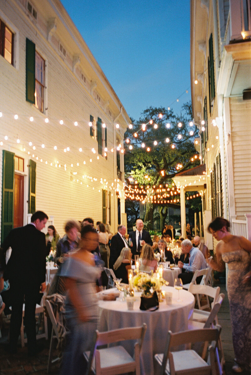 Reception scene at Degas House shot on 35mm film in New Orleans by Lexie Vaccaro.