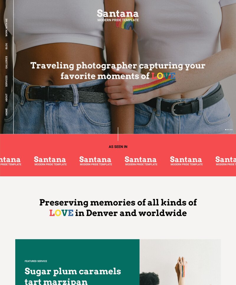 Screenshot of a primary color website