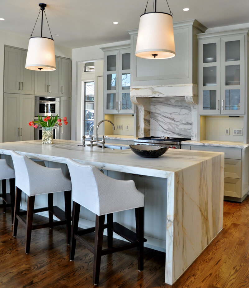 Image of marble kitchen island for home on the Tennessee River