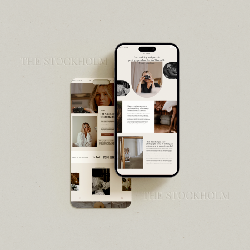 Custom showit website for a female entrepreneur in mobile form.