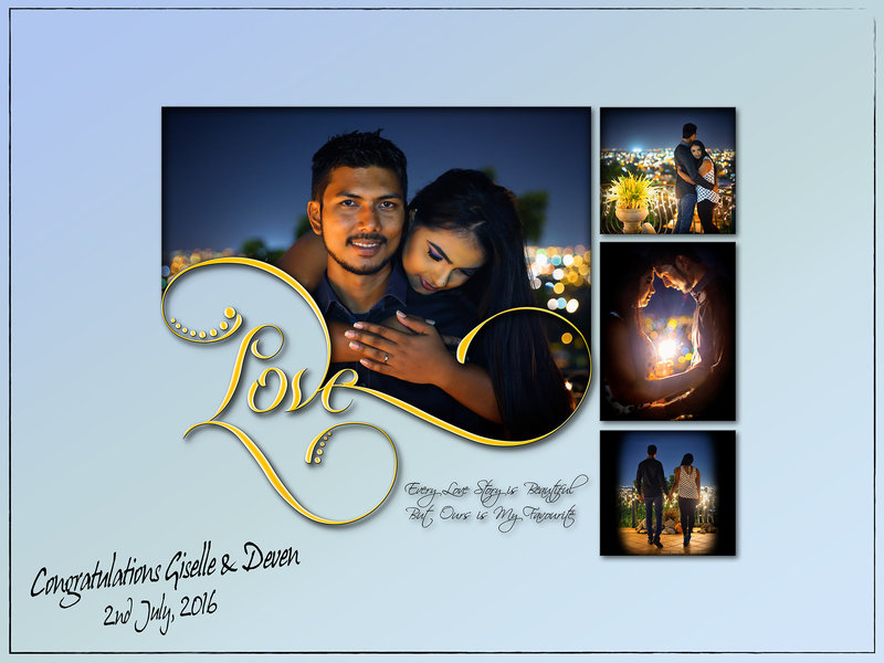 Sample of specialty print wedding collage with "Love" graphics. . By Ross Photography TT.