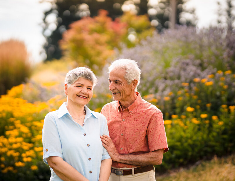 Portraits of grandparents taken in the downtown Redmond area.