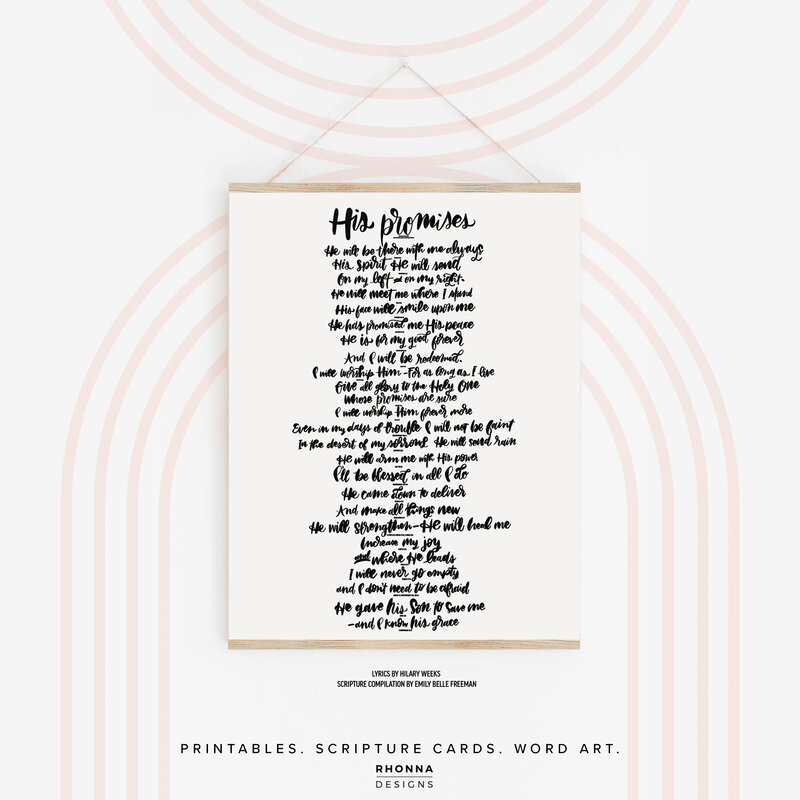 His Promises Poster Print Hanger Rhonna Designs App