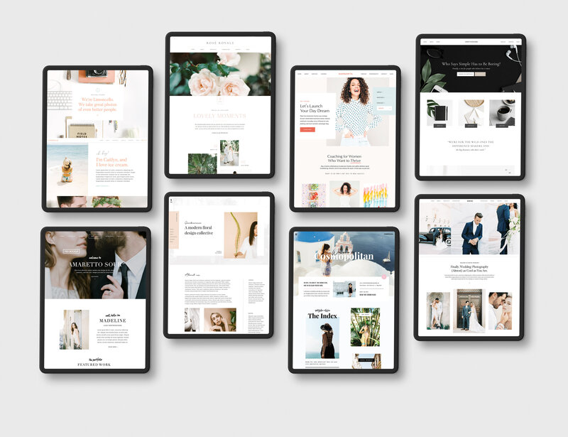 Examples of Tonic Site Shop templates that Showit copywriter Kat Jackson can help you customize for your small business website.