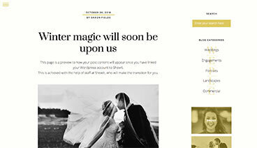 Blog slideshow mobile Showit website plus template Elegant Weddings