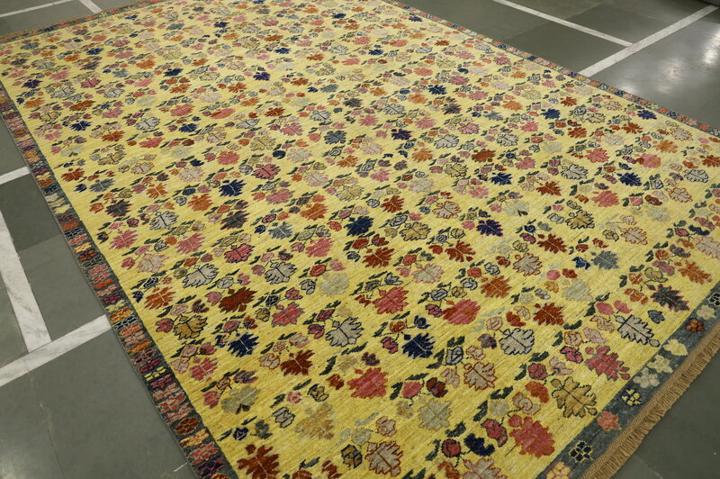 Golden Rug Pom Yellow Rug | Pom Rugs in New York City. Traditional, Modern, Vintage ...