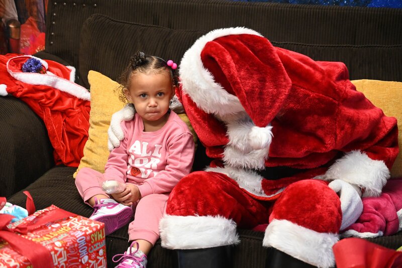 little girl with Santa