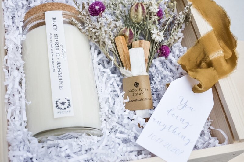 Curated And Custom Gift Boxes Lavender Pine Gift Boxes For Engagements Weddings Newborns Housewarming Wedding Welcome Gifts Corporate Clients