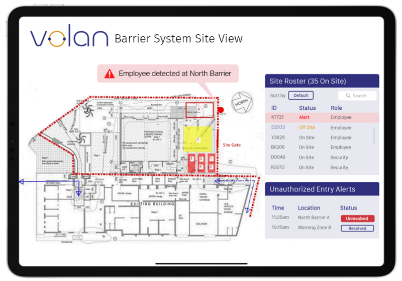 Volan Barrier System Dashboard iPad