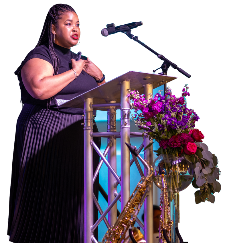Woman speaking at The Birmingham Promise event
