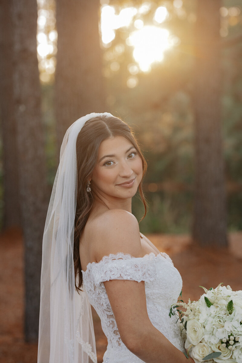 Bride  at Lake House at Bulow in Charleston SC 
