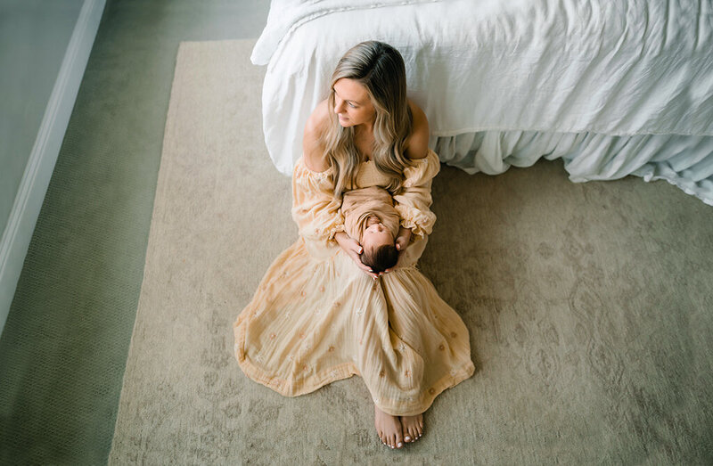 A beautiful newborn session with Mom and Baby at their home.