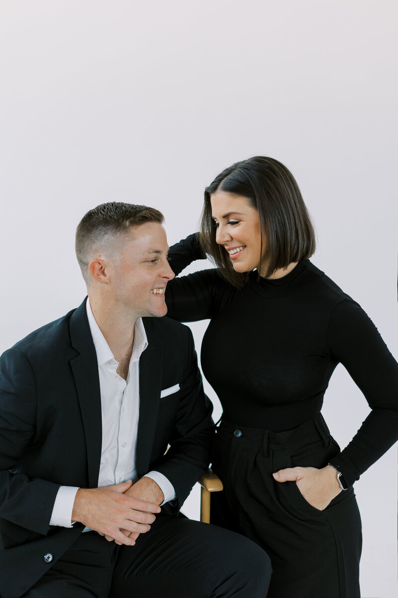 Founders Shauna and Jordon smiling in photoshoot
