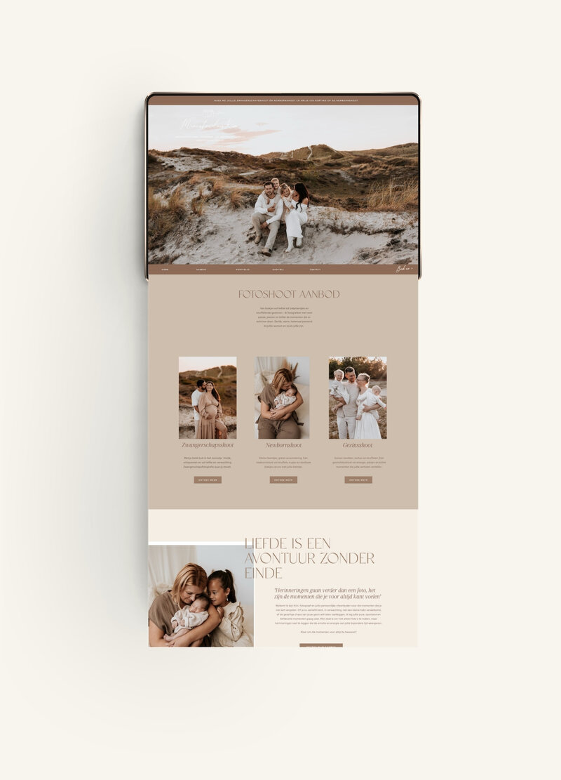 Showit website Momenten door Kim