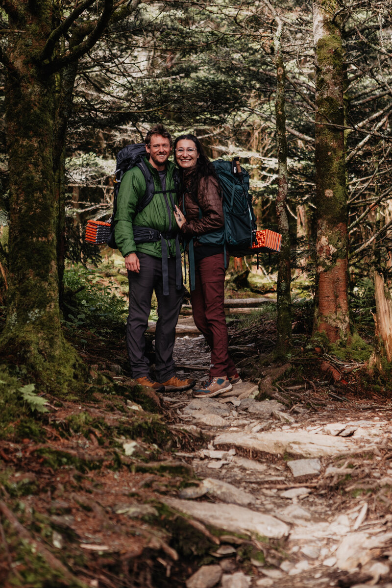 Adventure elopement photographers crafting hiking and backpacking weddings.