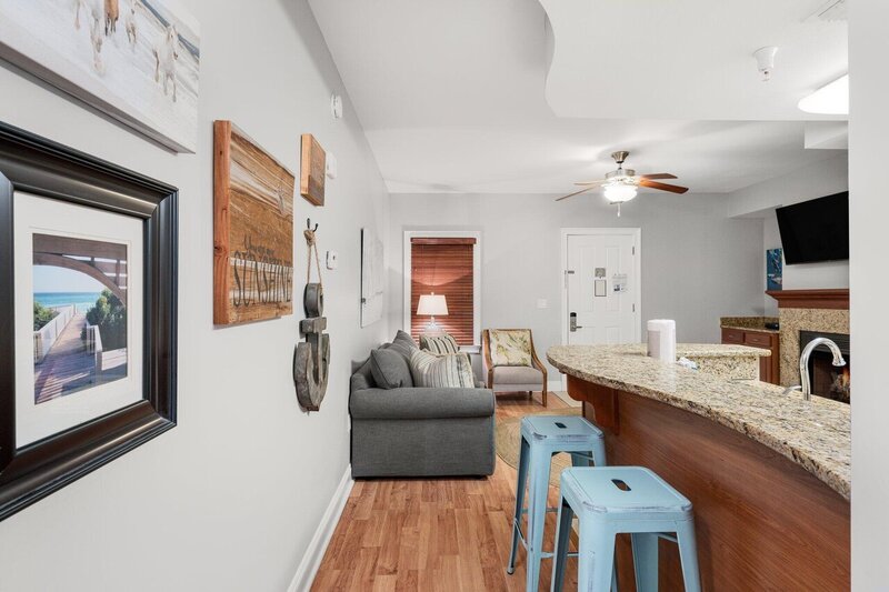 hallway to open floor plan