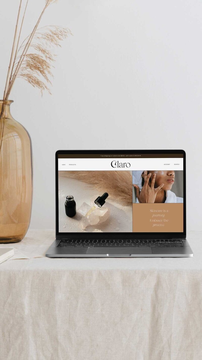 skincare website branding