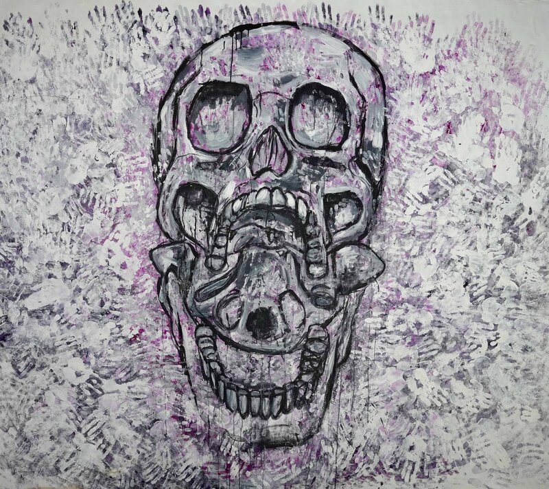 Brent Ray Fraser Waterfall Gallery Skull Painting 2013 - 02