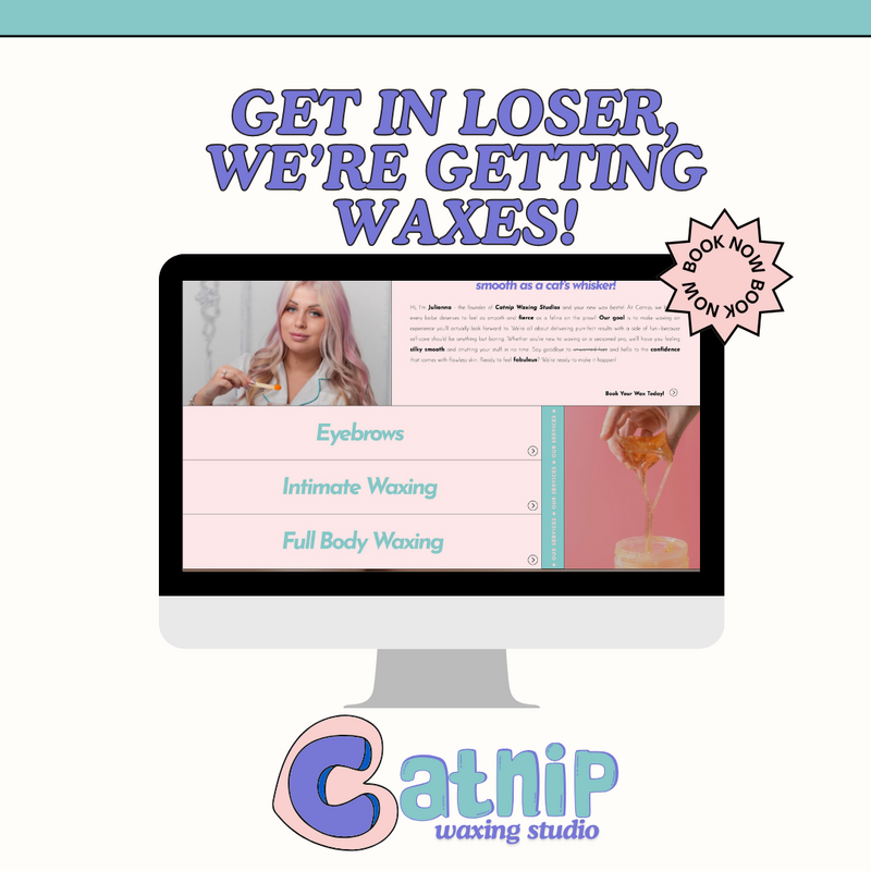 Beautiful and colorful website launch announcement graphic for an esthetician