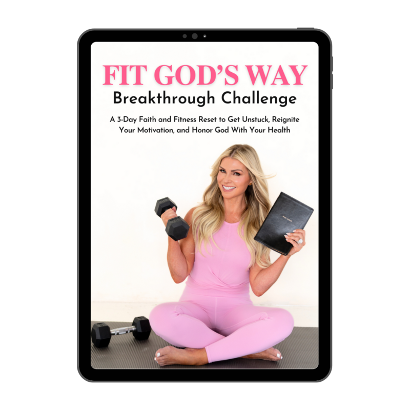 Cover for Fit God’s Way Breakthrough Challenge, a Christian fitness course by Kim Dolan Leto