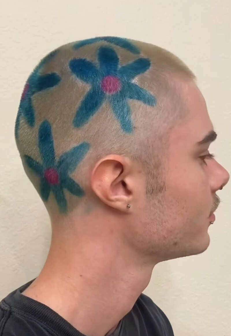 Flower design on Shaved head