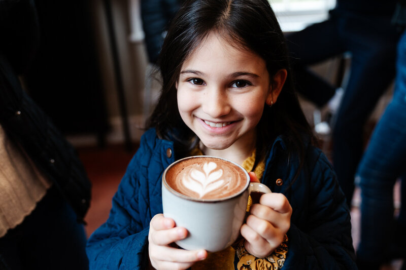 child with coffee