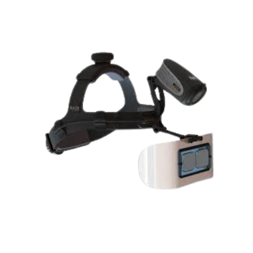 Syris V-900 visualization headset, polarized light system enhancing skin exam