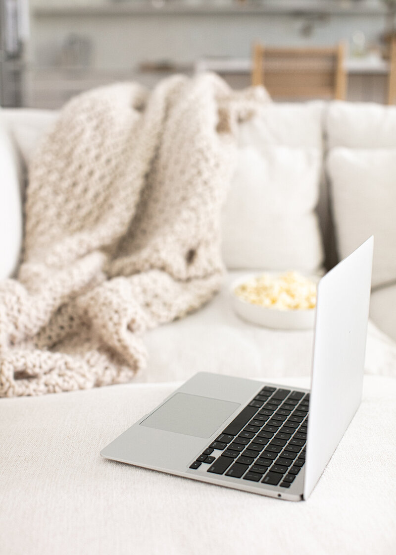 laptop and popcorn