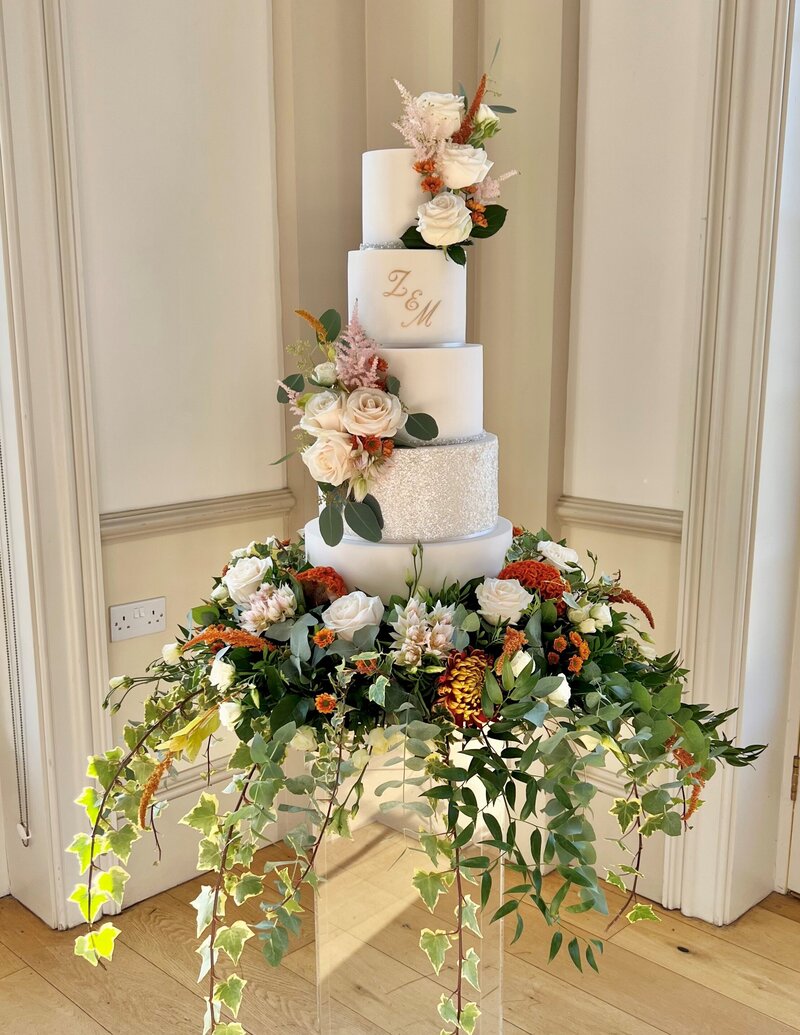 Showstopper wedding cake Bawtry Hall, Doncaster, South Yorkshire