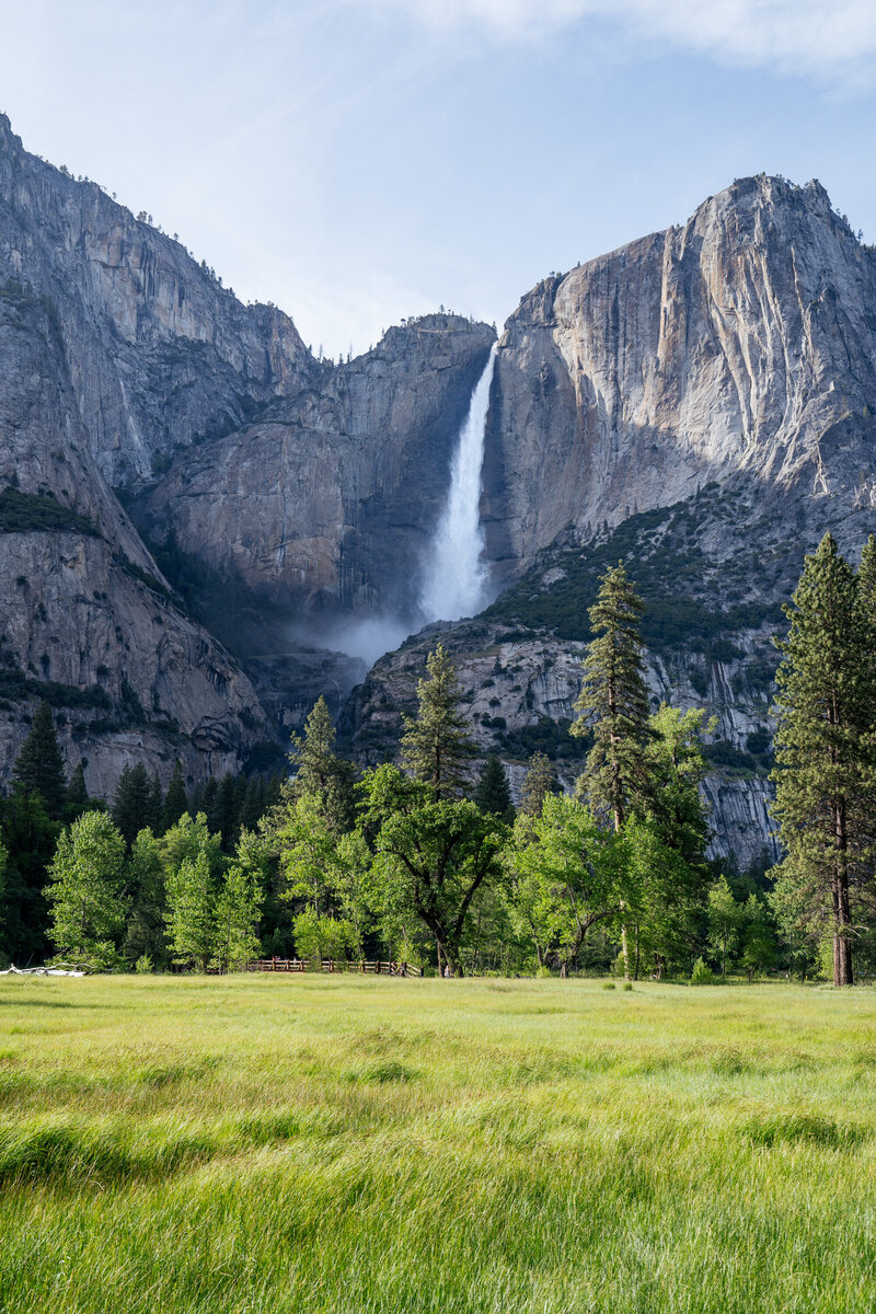 Yosemite Falls seen from El Capitan Meadow