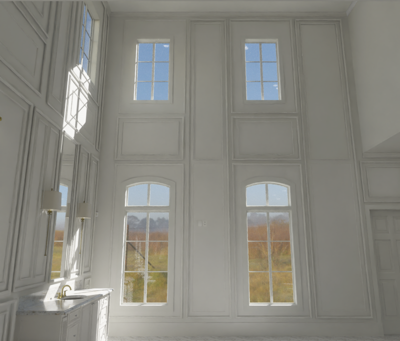 rendering of master bathroom. mandeville lousianna master bathroom design. luxury bathroom design. cape charles interior designer. virtual design. remote design. french country bathroom. 