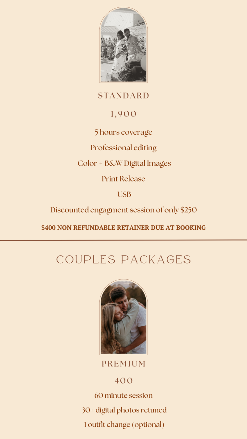 pricing for wedding photography in Bloomington Indiana